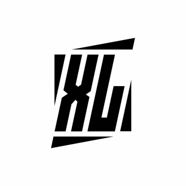 Modern tarz konsept tasarım şablonu beyaz arkaplanda izole edilmiş XL Logo monogramı