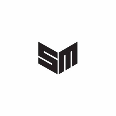 Beyaz arkaplanda izole edilmiş Logo Harfi Monogramı İlk Tasarım Şablonu