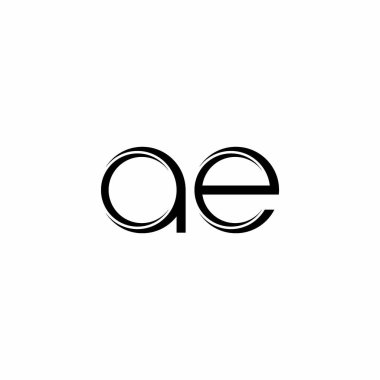 Beyaz arkaplanda izole edilmiş dilimlenmiş modern tasarım şablonu içeren AE logo monogramı