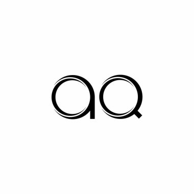 Beyaz arkaplanda izole edilmiş dilimlenmiş modern tasarım şablonu ile AQ logo monogramı