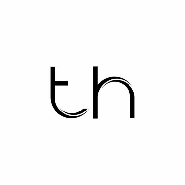 Dilimlenmiş modern tasarım şablonu beyaz arkaplanda izole edilmiş TH Logo monogramı