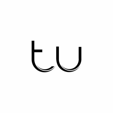 Beyaz arkaplanda izole edilmiş dilimlenmiş modern tasarım şablonu ile TU Logo monogramı