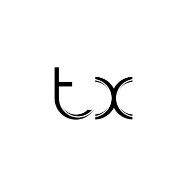 Beyaz arkaplanda izole edilmiş dilimlenmiş modern tasarım şablonu ile TX Logo monogramı
