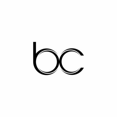 Dilimlenmiş yuvarlak modern tasarım şablonu beyaz arkaplanda izole edilmiş BC Logo monogramı