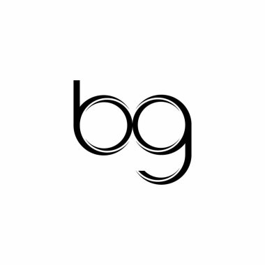 Dilimlenmiş yuvarlak modern tasarım şablonu beyaz arkaplanda izole edilmiş BG logo monogramı