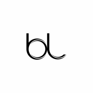 Beyaz arkaplanda izole edilmiş dilimlenmiş modern tasarım şablonu ile BL Logo monogramı