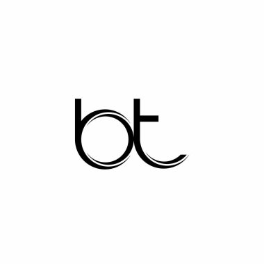 Beyaz arkaplanda izole edilmiş dilimlenmiş modern tasarım şablonu ile BT Logo monogramı