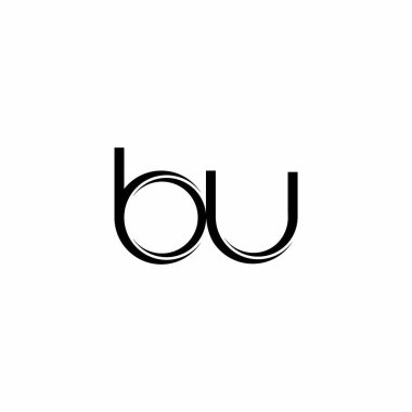 Beyaz arkaplanda izole edilmiş dilimlenmiş modern tasarım şablonu içeren BU Logo monogramı