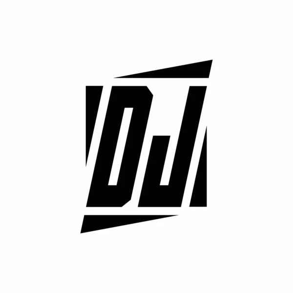 Modern tarz konsept tasarım şablonu beyaz arkaplanda izole edilmiş DJ Logo monogramı