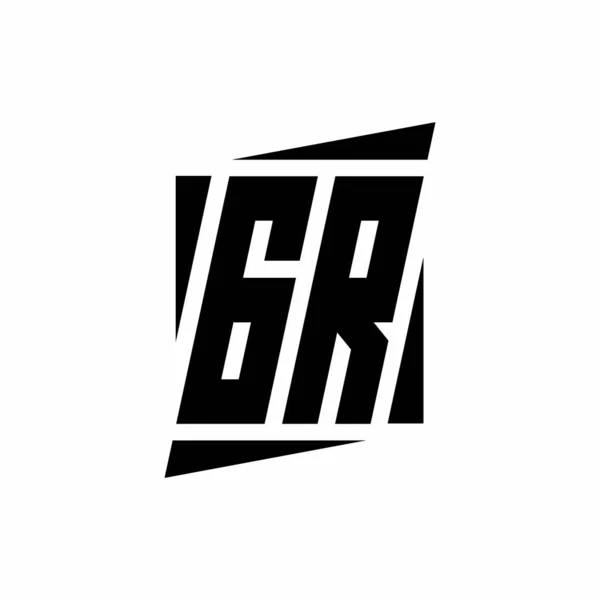Modern tarz konsept tasarım şablonu beyaz arkaplanda izole edilmiş GR logo monogramı