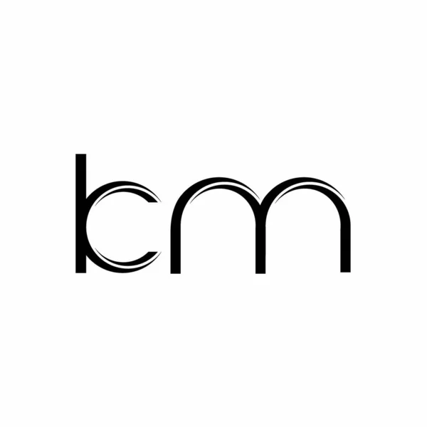 Logo Monogram Met Afgeronde Moderne Design Sjabloon Geïsoleerd Witte Achtergrond — Stockvector