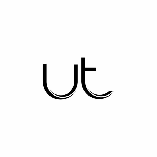 UT Logo monogram with slice rounded modern design template isolated on white background