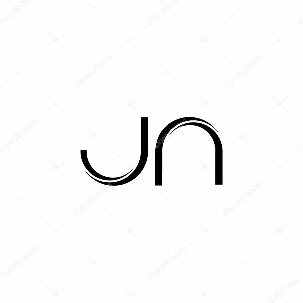JN Logo monogram with slice rounded modern design template isolated on white background