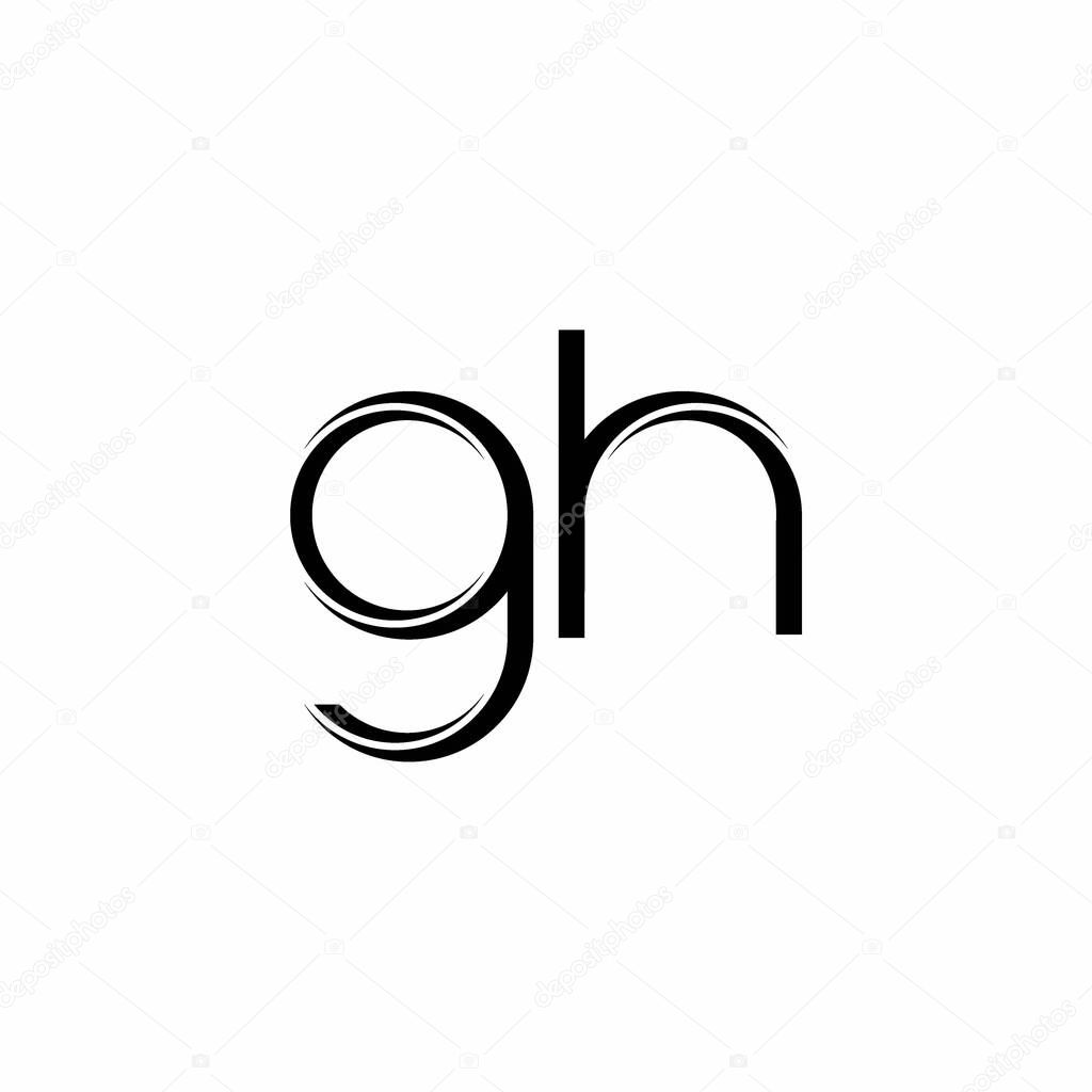 GH Logo monogram with slice rounded modern design template isolated on white background