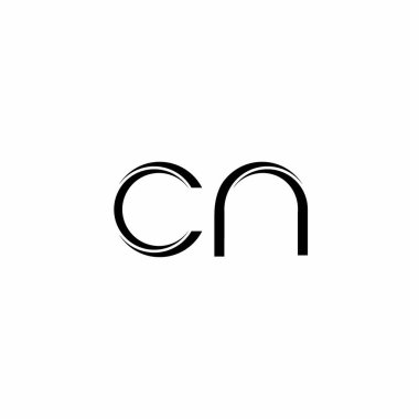 Beyaz arkaplanda izole edilmiş dilimlenmiş modern tasarım şablonu ile CN Logo monogramı