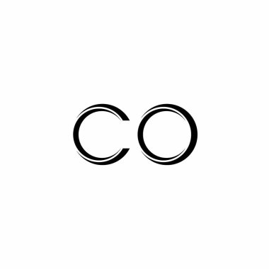Beyaz arkaplanda izole edilmiş dilimlenmiş modern tasarım şablonu ile CO Logo monogramı