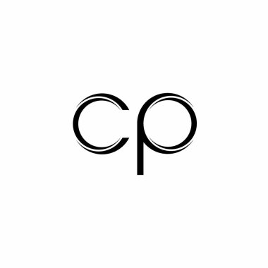 Beyaz arkaplanda izole edilmiş dilimlenmiş modern tasarım şablonu ile CP Logo monogramı