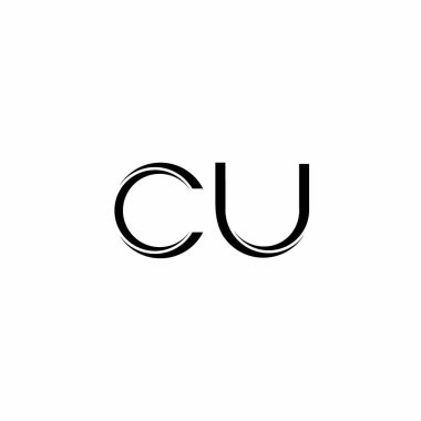 Beyaz arkaplanda izole edilmiş dilimlenmiş modern tasarım şablonu ile CU Logo monogramı