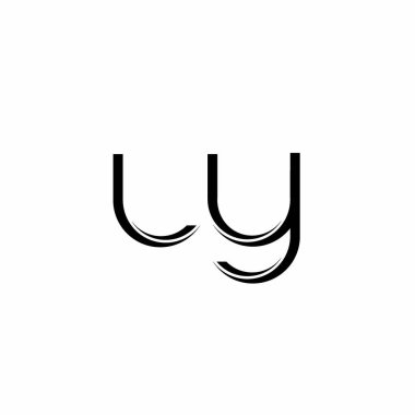 Dilimlenmiş modern tasarım şablonu beyaz arkaplanda izole edilmiş LY logo monogramı