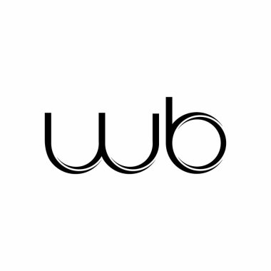Dilimlenmiş yuvarlak modern tasarım şablonu beyaz arkaplanda izole edilmiş WB Logo monogramı