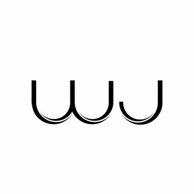 Beyaz arkaplanda izole edilmiş dilimlenmiş modern tasarım şablonu ile WJ Logo monogramı