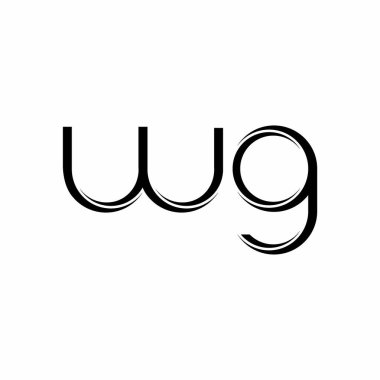 Beyaz arkaplanda izole edilmiş dilimlenmiş modern tasarım şablonu ile WG logo monogramı
