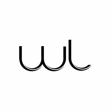 Beyaz arkaplanda izole edilmiş dilimlenmiş modern tasarım şablonu ile WL Logo monogramı
