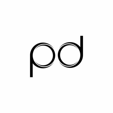 Beyaz arka planda izole edilmiş dilimlenmiş modern tasarım şablonu içeren PD logosu monogramı