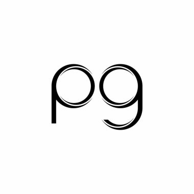 Beyaz arkaplanda izole edilmiş dilimlenmiş modern tasarım şablonu içeren PG logo monogramı