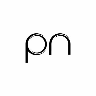 Beyaz arkaplanda izole edilmiş dilimlenmiş modern tasarım şablonu içeren PN logo monogramı