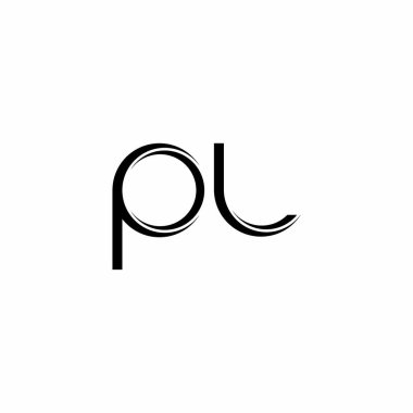 Beyaz arkaplanda izole edilmiş dilimlenmiş modern tasarım şablonu içeren PL Logo monogramı