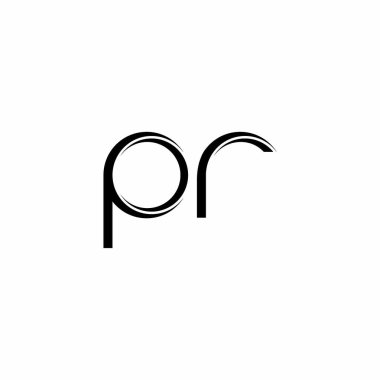 Beyaz arkaplanda izole edilmiş dilimlenmiş modern tasarım şablonu ile PR logo monogramı