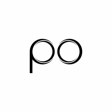 Beyaz arkaplanda izole edilmiş dilimlenmiş modern tasarım şablonu ile PO Logo monogramı