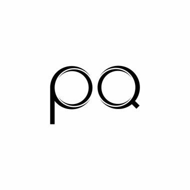Beyaz arkaplanda izole edilmiş dilimlenmiş modern tasarım şablonu ile PQ Logo monogramı