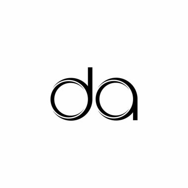 Dilimlenmiş modern tasarım şablonu beyaz arkaplanda izole edilmiş DA Logo monogramı