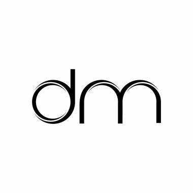 Beyaz arkaplanda izole edilmiş dilimlenmiş modern tasarım şablonu içeren DM logo monogramı