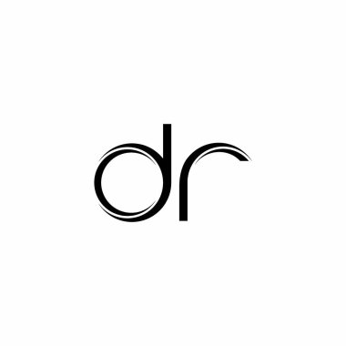 Beyaz arkaplanda izole edilmiş dilimlenmiş modern tasarım şablonu ile DR Logo monogramı