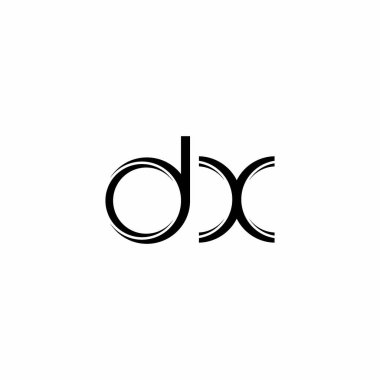 Beyaz arkaplanda izole edilmiş dilimlenmiş modern tasarım şablonu içeren DX Logo monogramı