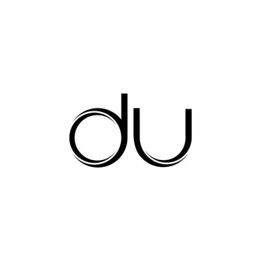 Beyaz arkaplanda izole edilmiş dilimlenmiş modern tasarım şablonu içeren DU Logo monogramı