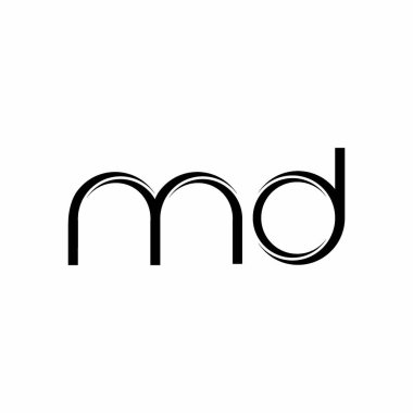 Beyaz arkaplanda izole edilmiş dilimlenmiş modern tasarım şablonu içeren MD logo monogramı