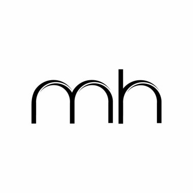 Beyaz arkaplanda izole edilmiş dilimlenmiş modern tasarım şablonu ile MH logo monogramı