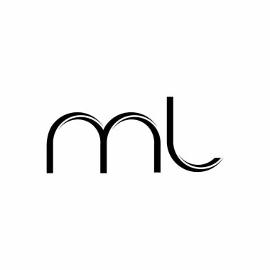 Beyaz arkaplanda izole edilmiş dilimlenmiş modern tasarım şablonu içeren ML Logo monogramı