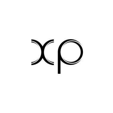 Beyaz arkaplanda izole edilmiş dilimlenmiş modern tasarım şablonu içeren XP Logo monogramı