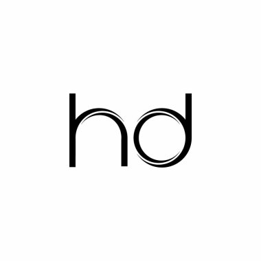 Dilimlenmiş yuvarlak modern tasarım şablonu beyaz arkaplanda izole edilmiş HD logo monogramı