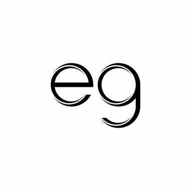 Dilimlenmiş yuvarlak modern tasarım şablonu beyaz arkaplanda izole edilmiş EG logo monogramı