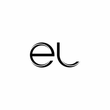 Dilimlenmiş modern tasarım şablonu beyaz arkaplanda izole edilmiş EL logo monogramı