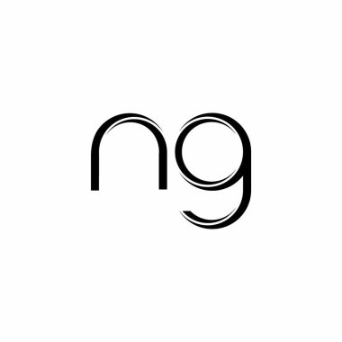 Beyaz arkaplanda izole edilmiş dilimlenmiş modern tasarım şablonu içeren NG logo monogramı