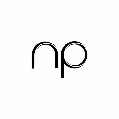 Beyaz arkaplanda izole edilmiş dilimlenmiş modern tasarım şablonu içeren NP logo monogramı