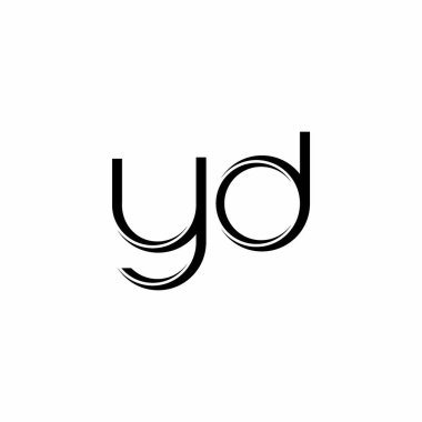 Beyaz arkaplanda izole edilmiş dilimlenmiş modern tasarım şablonu içeren YD logo monogramı
