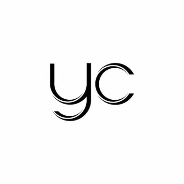 Beyaz arkaplanda izole edilmiş dilimlenmiş modern tasarım şablonu içeren YC logo monogramı